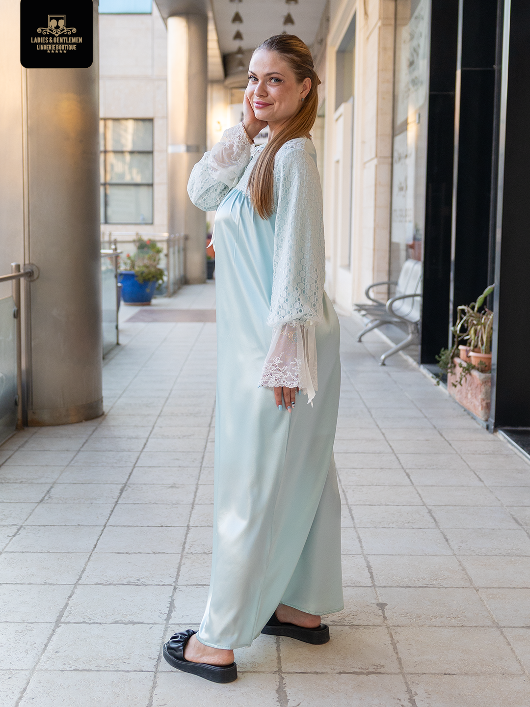 Maternity gown satin 3 color available by coco box cb120