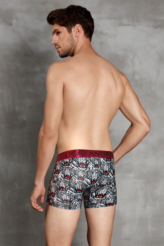 DOREANSE German Fabric Men’s Boxer Brief Underwear 1812 Wild Tiger Pattern