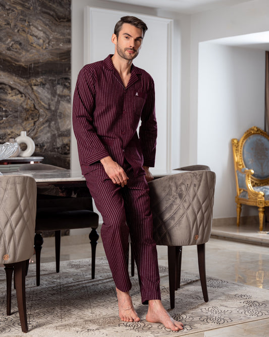 Men premium 100% winter cotton pajama Bordo