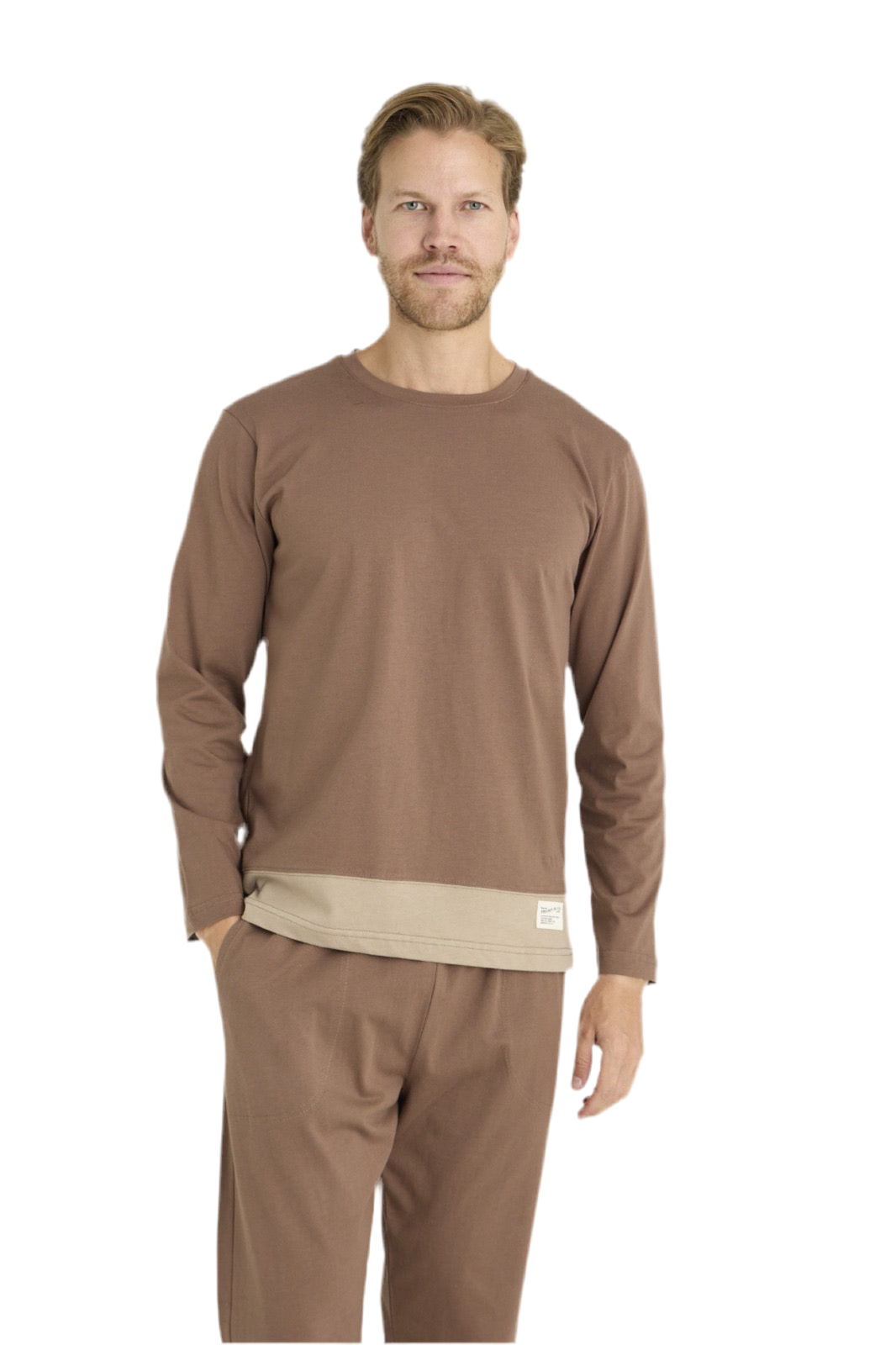Pajama men Medium Thick made in Turkey - Beige 100% cotton 6011