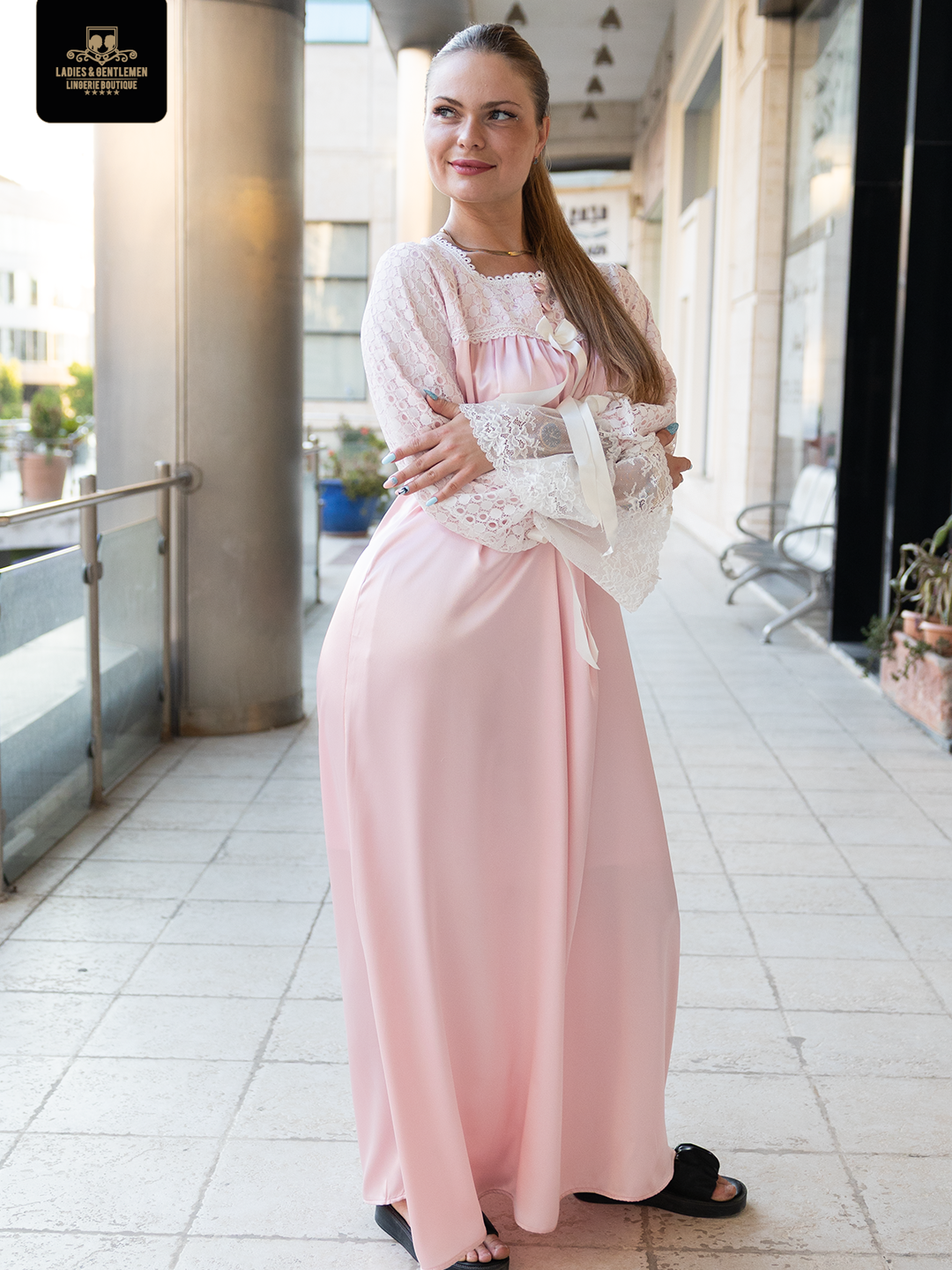 Maternity gown satin 3 color available by coco box cb120
