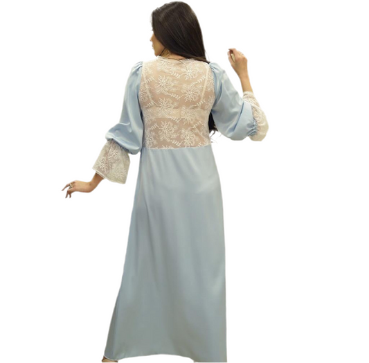 Maternity gown satin baby blue by sania fashion