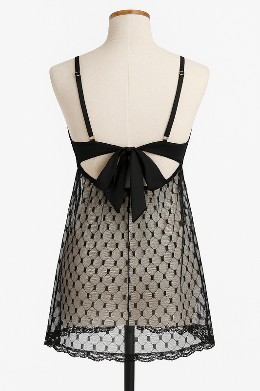 Sexy women Baby doll chiffon black