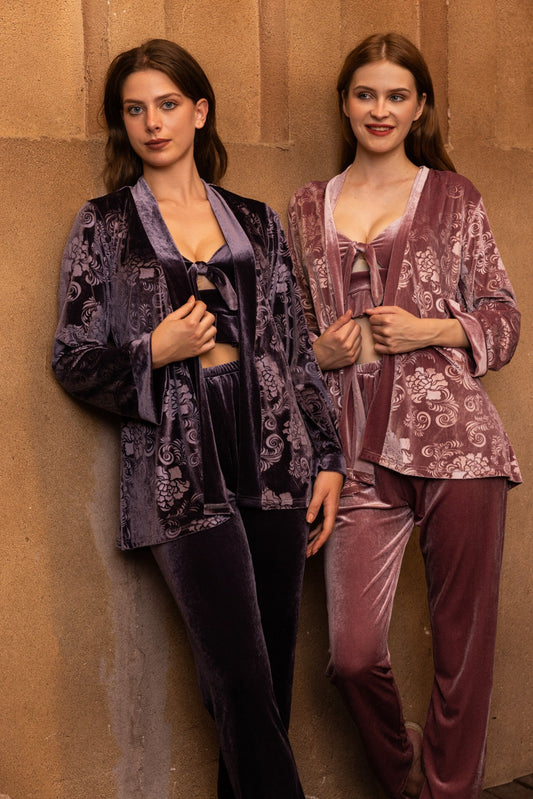 Pajama Velvet With baded Cup