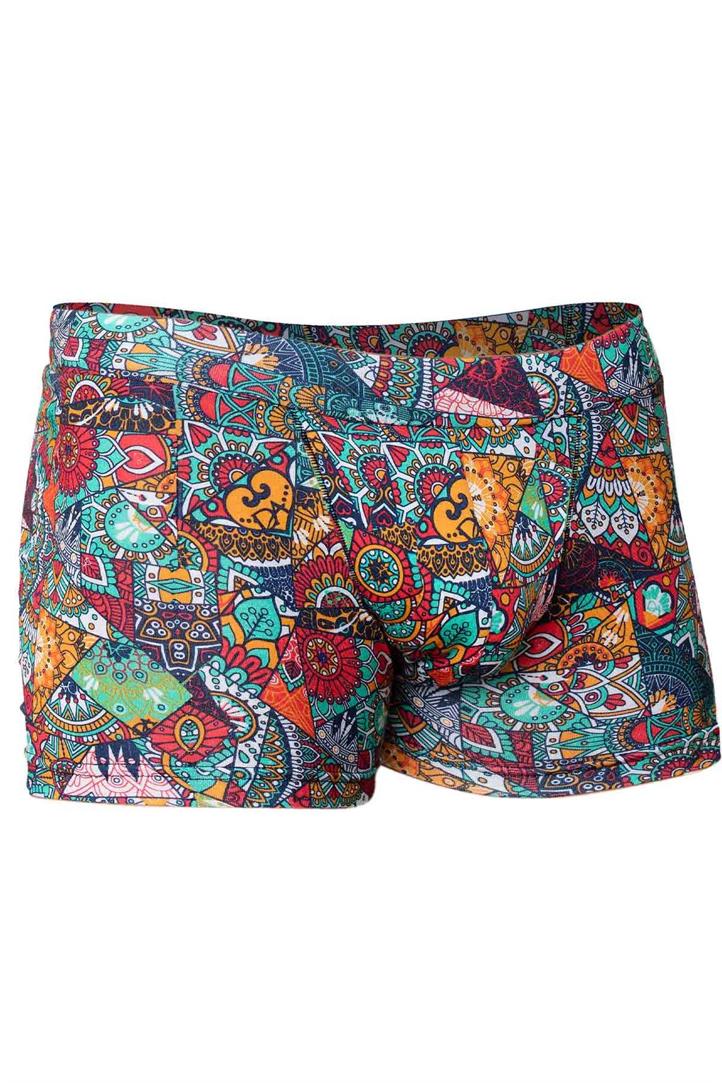 Doreanse Men’s Modal Printed Patchwork Detailed Regular Leg Boxer 1807 Multicolor