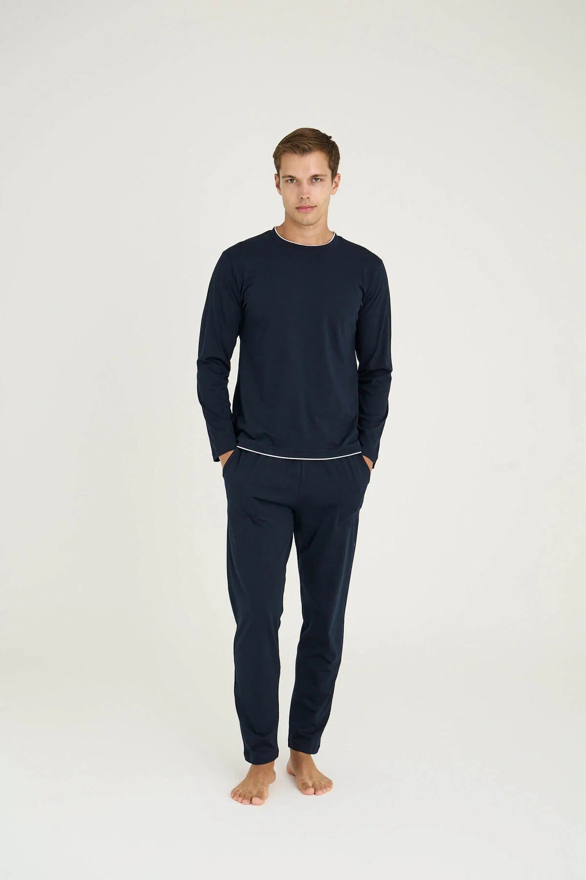 Pajama men Soft autumn made in Turkey - Navy 100% cotton 9222