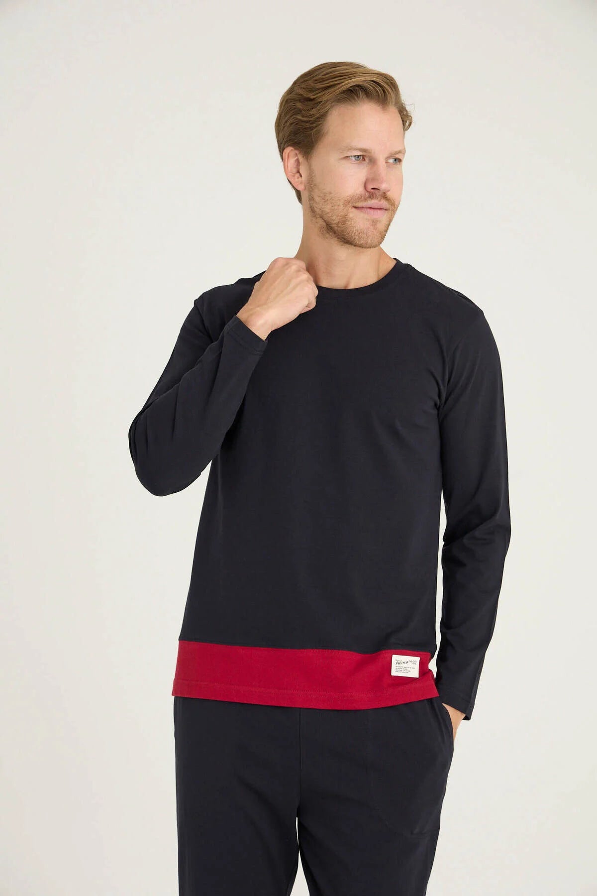 Pajama men Medium Thick made in Turkey - Navy 100% cotton 6011