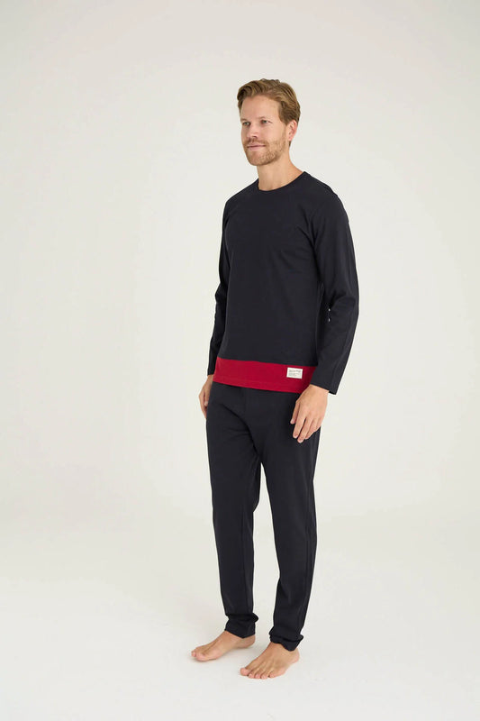 Pajama men Medium Thick made in Turkey - Navy 100% cotton 6011