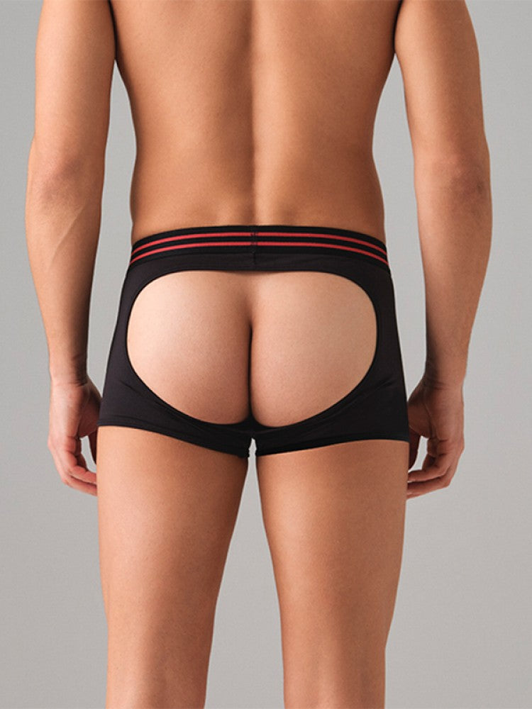 Doreanse Men's Underwear Boxer Briefs Black satin Sexy 1879