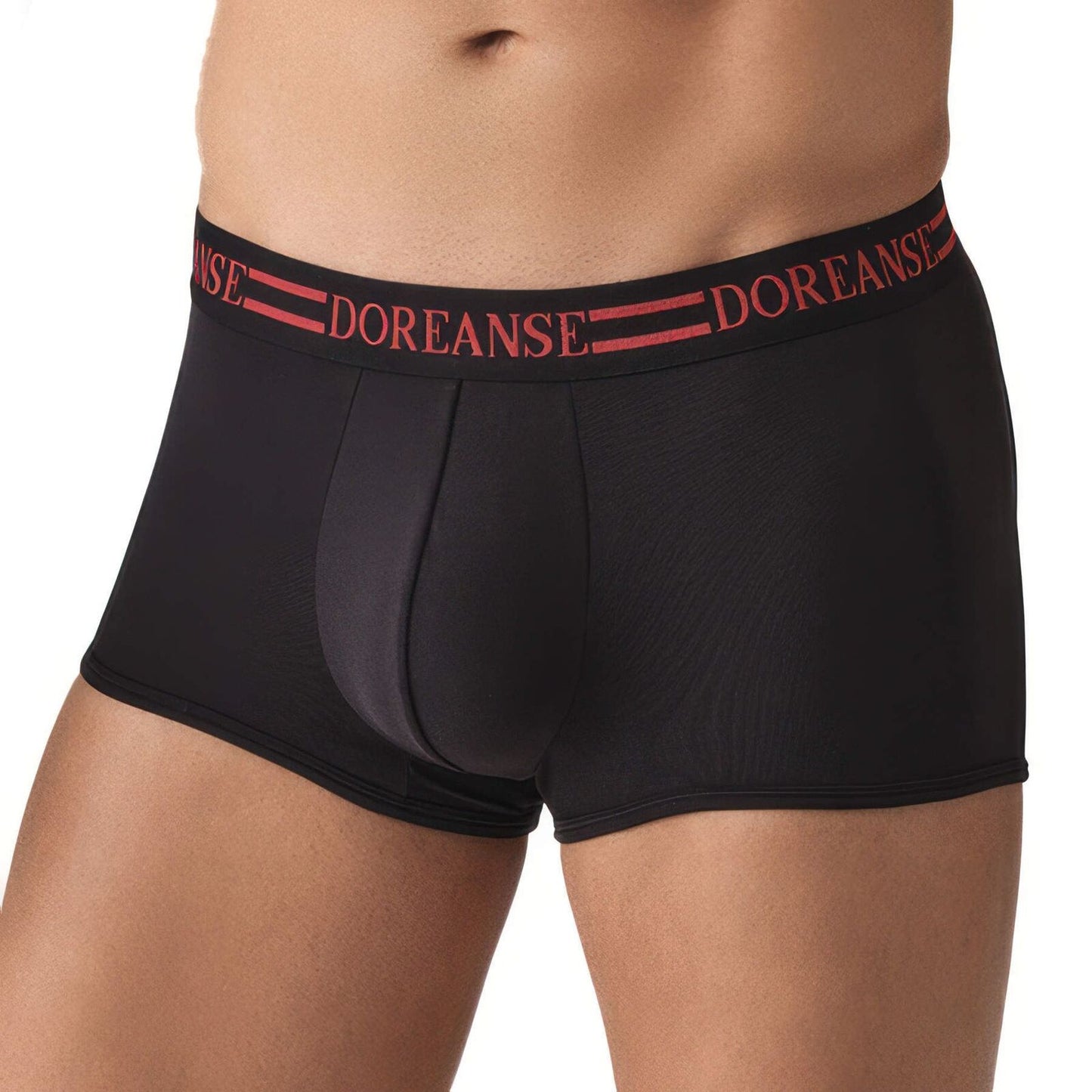 Doreanse Men's Underwear Boxer Briefs Black satin Sexy 1879