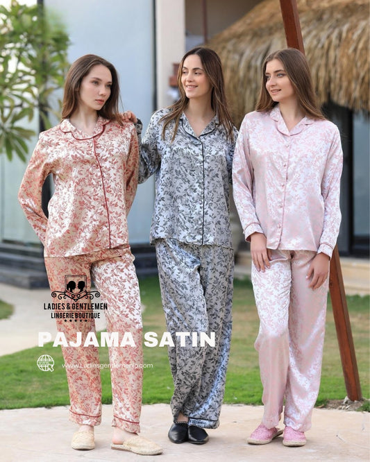 Pajama satin flower painted 15705