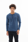 Pajama men autumn made in Turkey - Blue 100% cotton 9250