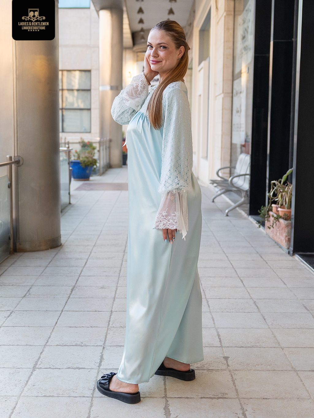 Maternity gown satin 3 color available by coco box cb120