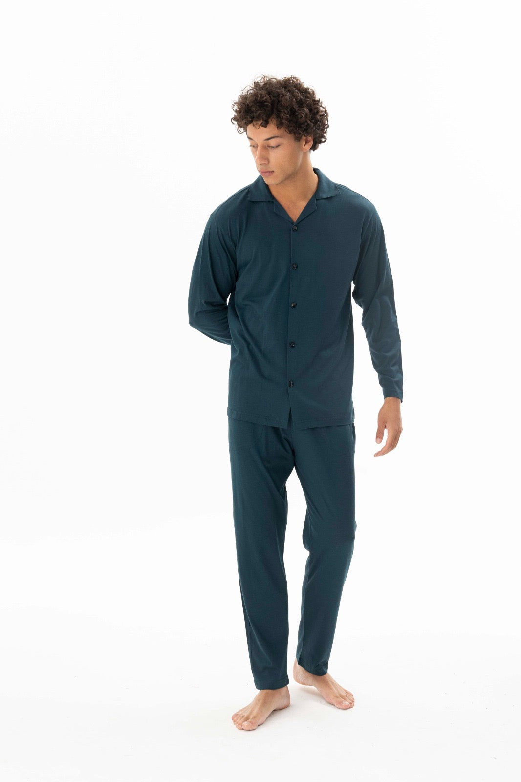Pajama men autumn made in Turkey - Petrol color  48% cotton 48% modal 4% lycra 26106