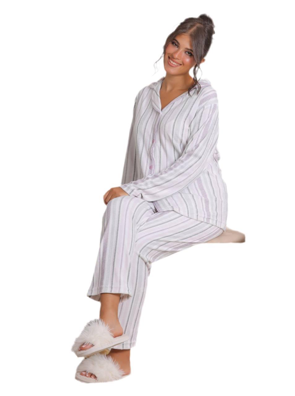 Women pajama cotton flannel winter 4765