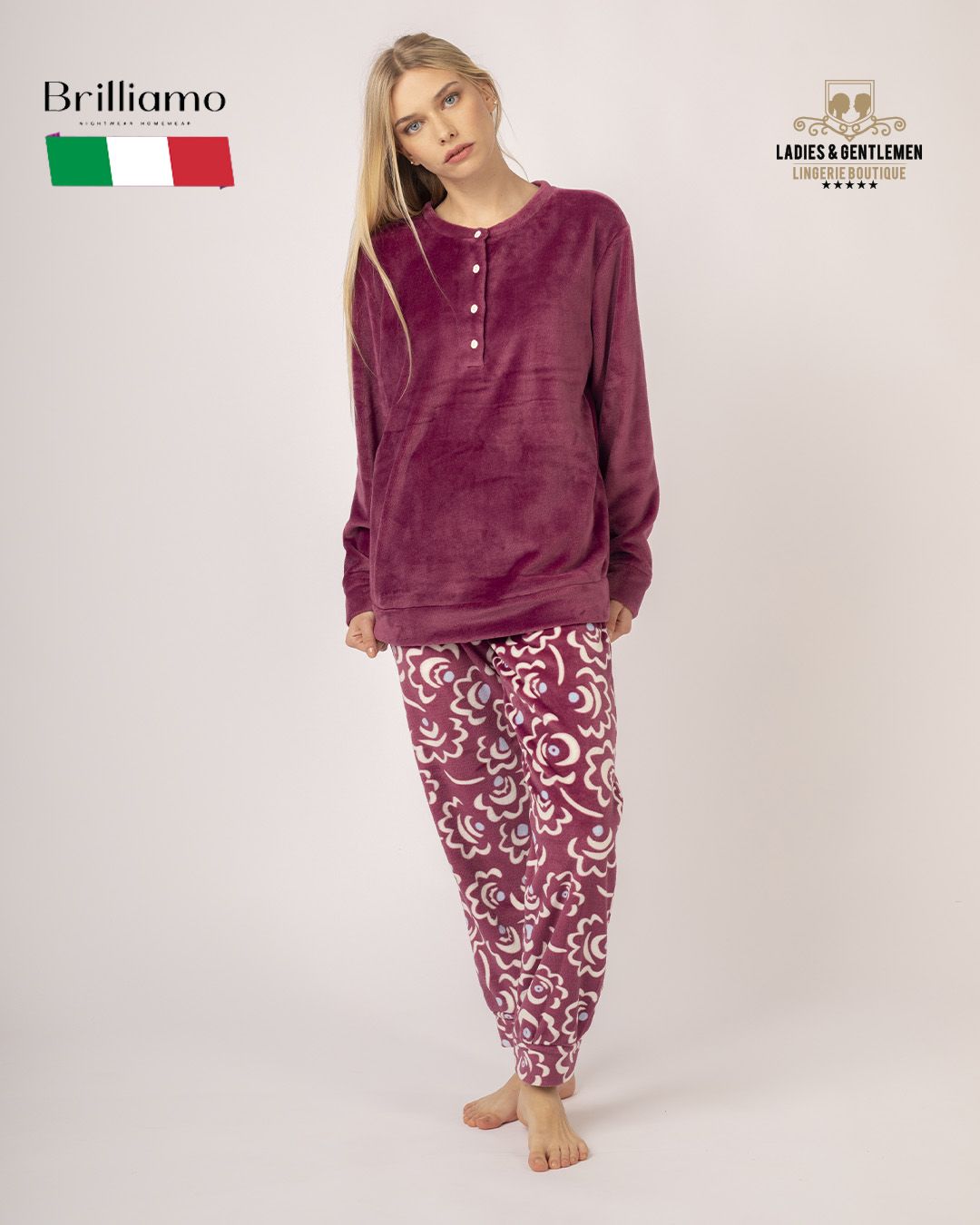 بيجامة شتوية إيطالية نسائية فليس L88787