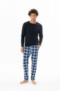 Pajama men Soft autumn made in Turkey - Navy 100% cotton 26110