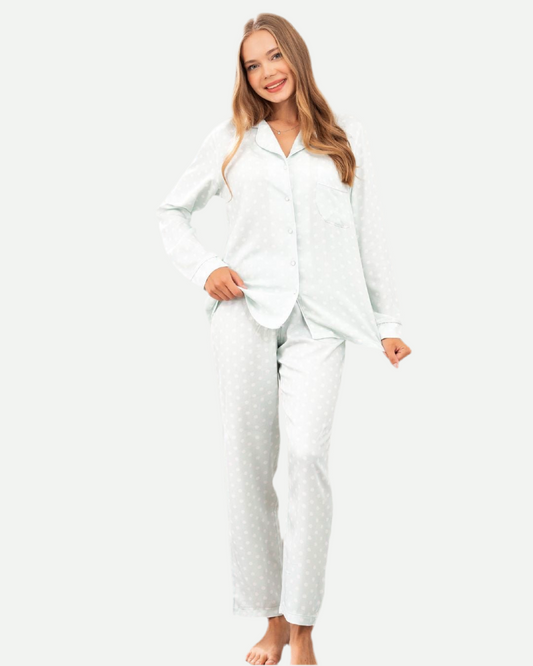 Soft cotton Pajama autumn turkey baby blue