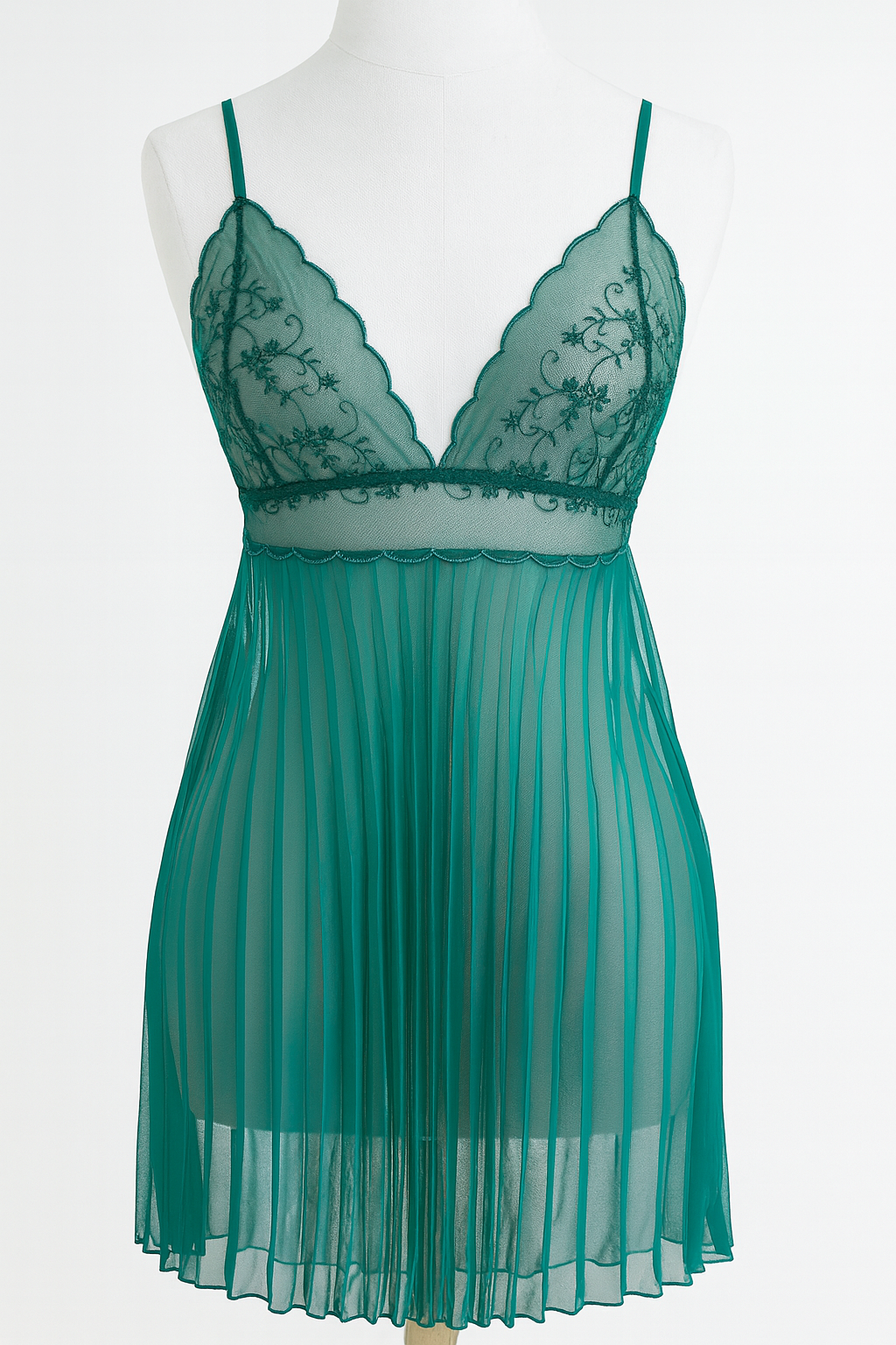 Short Night Dress chiffon- green