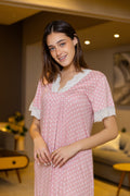 Women Night gown Chanel  modern pink big size available 17949