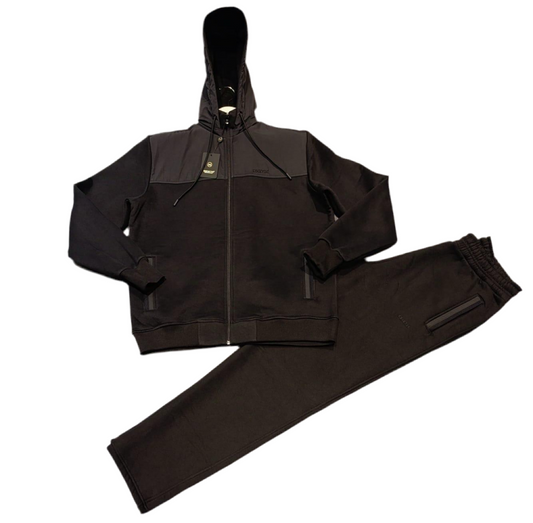 Winter Thick outdoor Tracksuit Men Removable Hat 0083