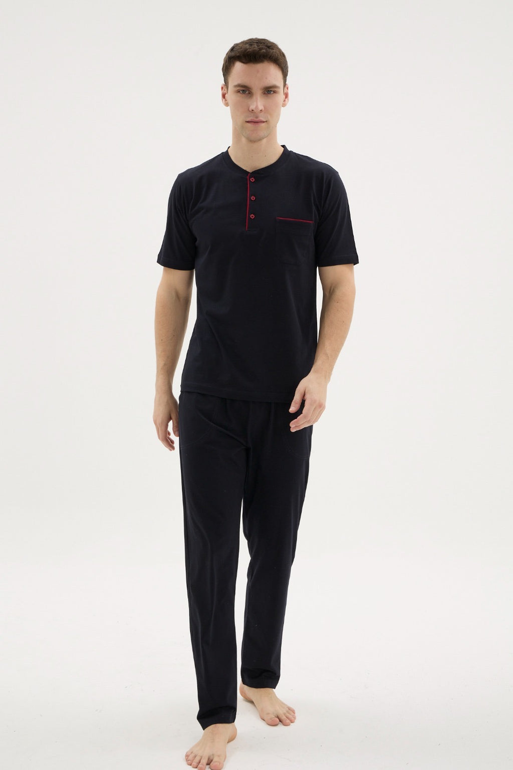 بيجامة صيفية رجالية 100% قطن 2090
