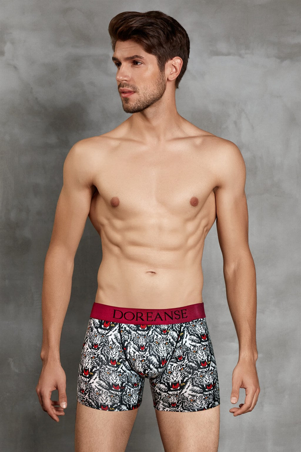Doreanse Men’s Boxer Brief Underwear 1812 Wild Tiger Pattern