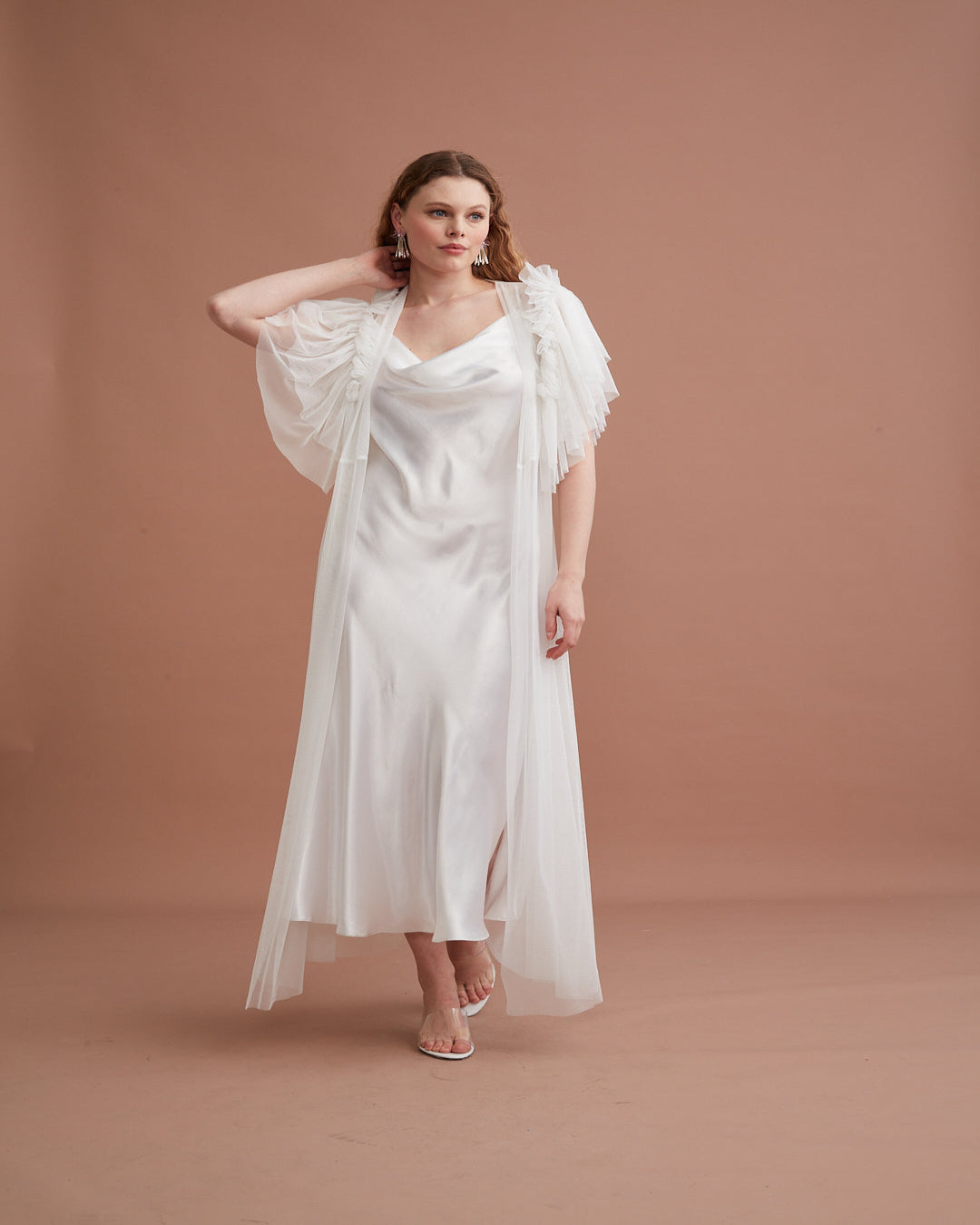 Set long bridal satin Tk147