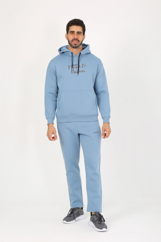 Baby blue Tracksuit Men hoodie