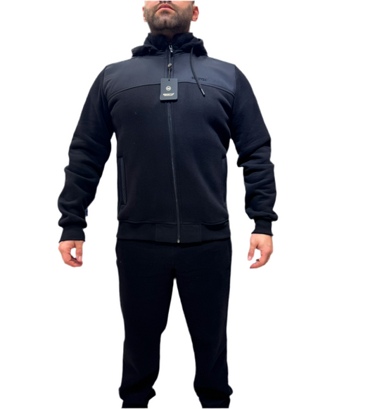 Winter Thick outdoor Tracksuit Men Removable Hat 0083