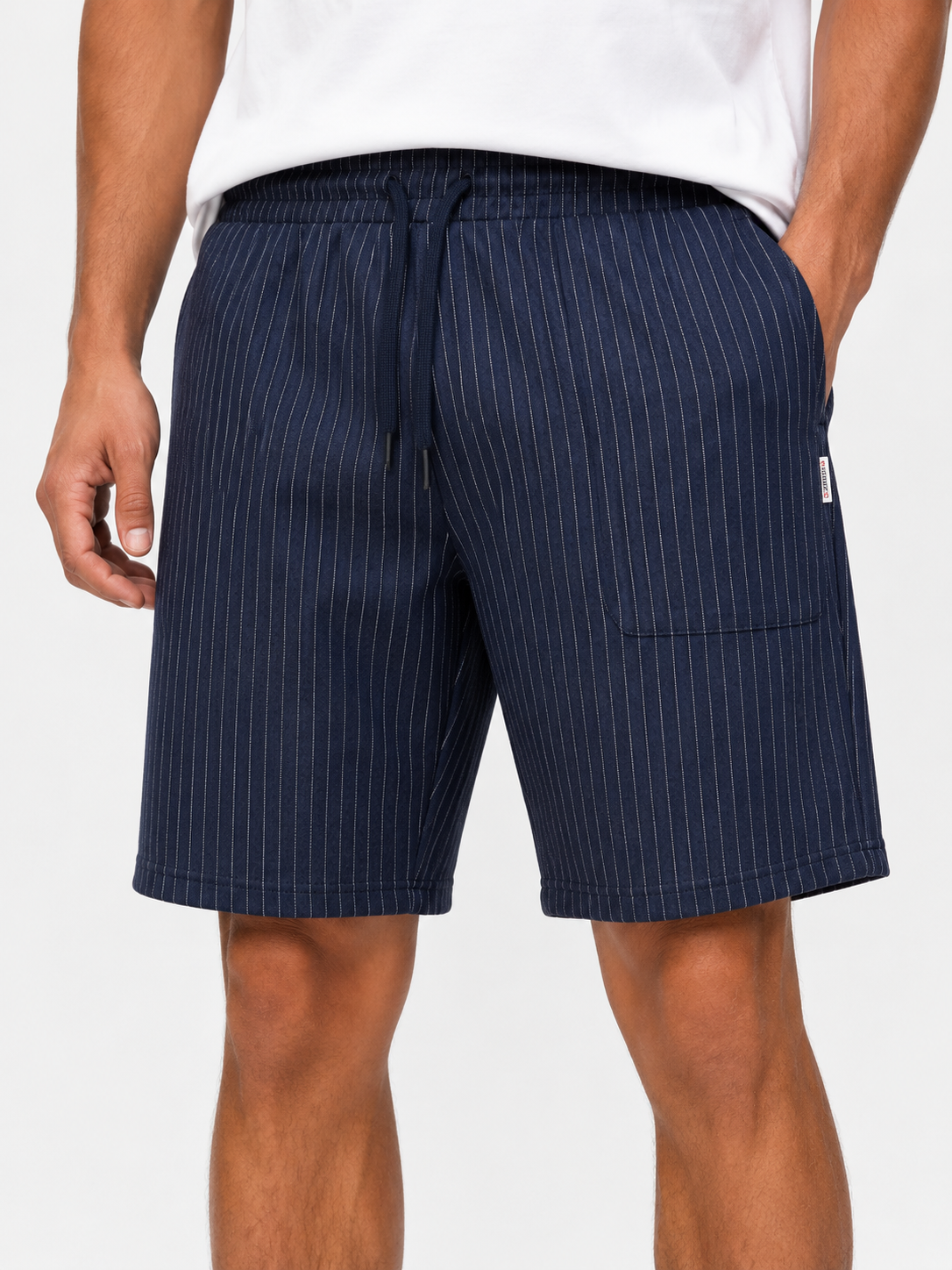 Only short 100% cotton striped Navy