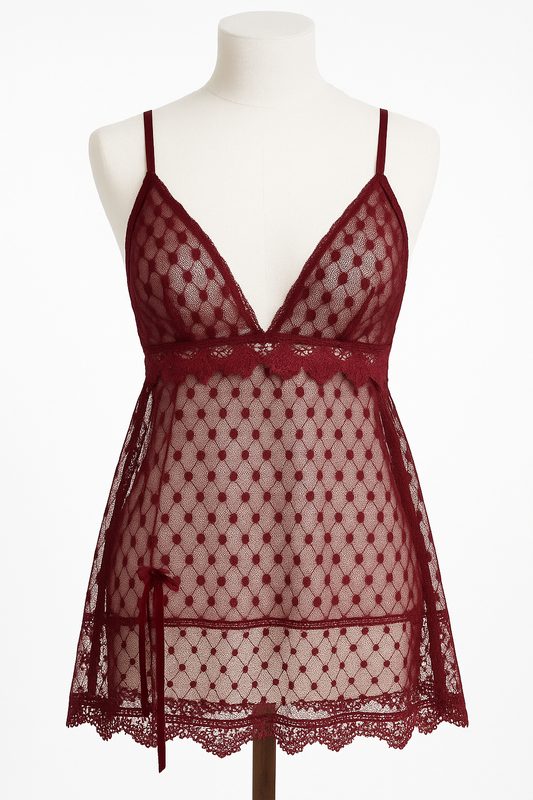Babydoll chiffon bordo