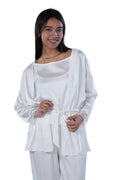 Women's 3-piece Comfort Satin pajamas -white