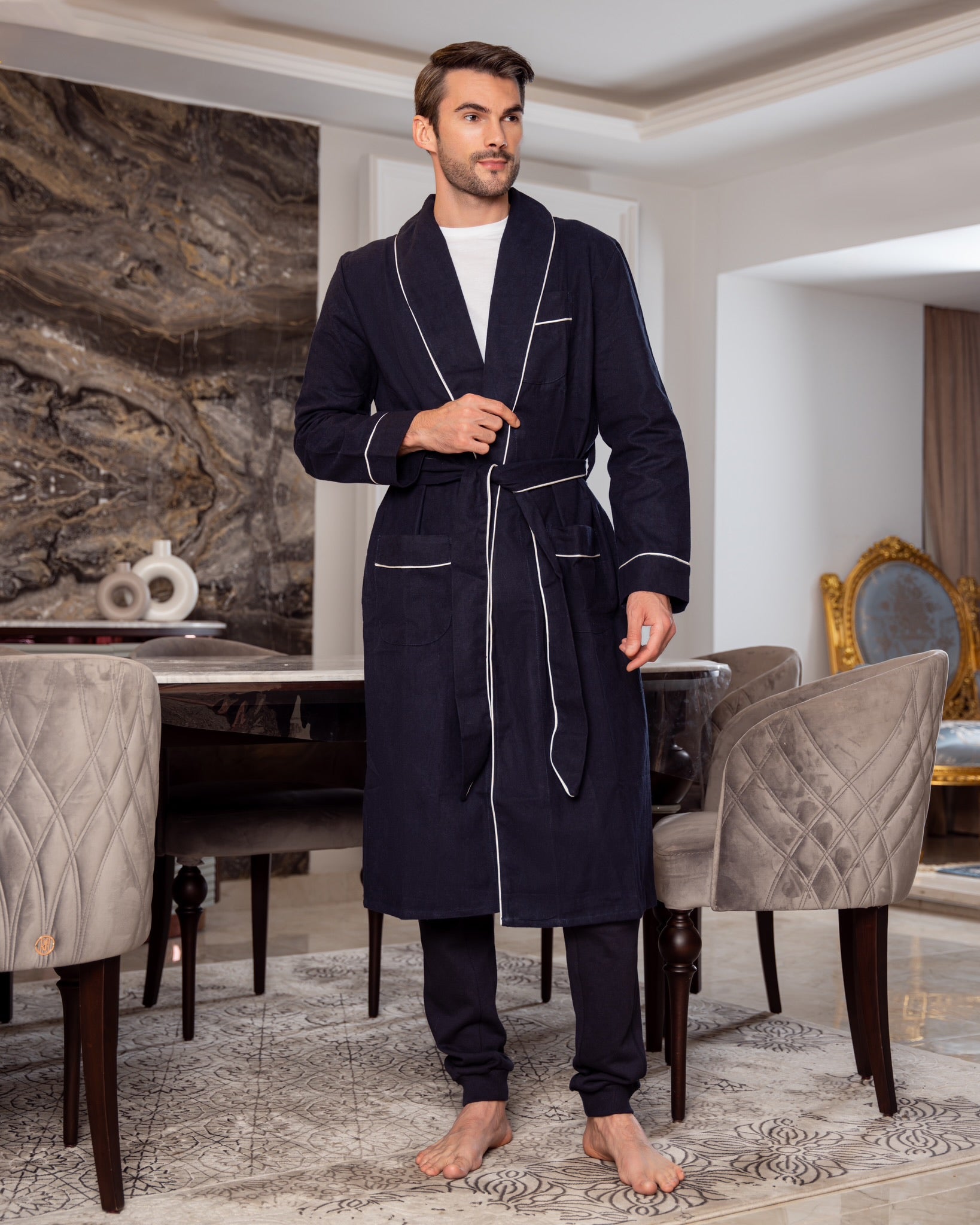 Luxury plain winter robe men Luxury plain winter robe men