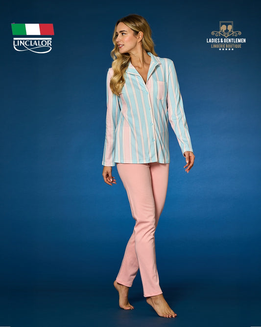 Italian Pajama classic Lincalor Women winter cotton 100% L2209