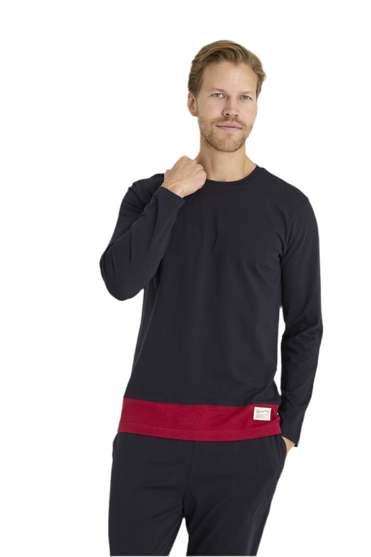Pajama men Medium Thick made in Turkey - Navy  100% cotton 6011