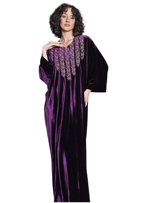 Velvet Jalabya butterfly purple EG16908