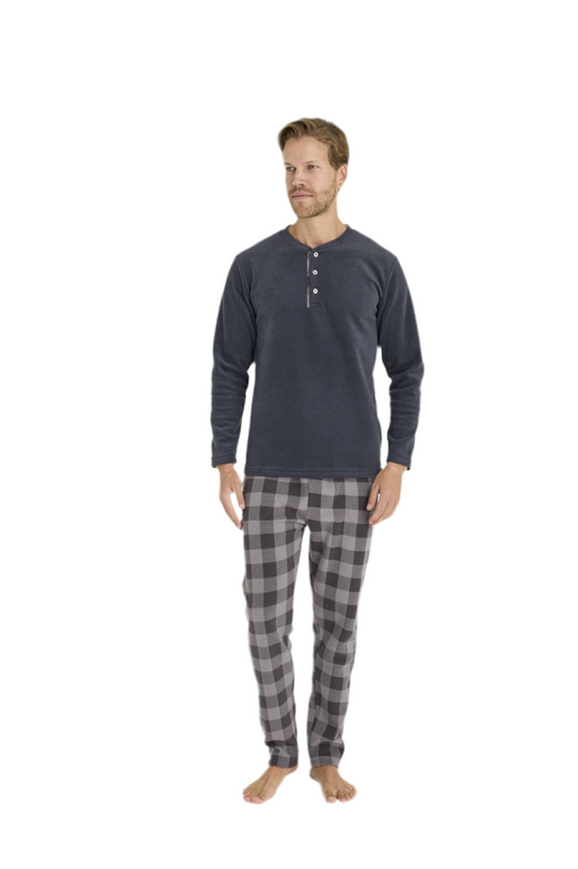 Winter Pajama men Polar made in Turkey -grey 7304