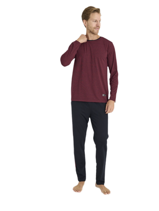 Pajama men Soft autumn made in Turkey - bordo 9212