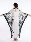 Luxury Layered Chiffon Jalabiya – White&Black