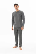 Pajama men autumn made in Turkey - Grey color 26108