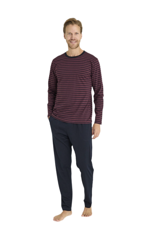 Pajama men Soft autumn made in Turkey - bordo 100% cotton 9215