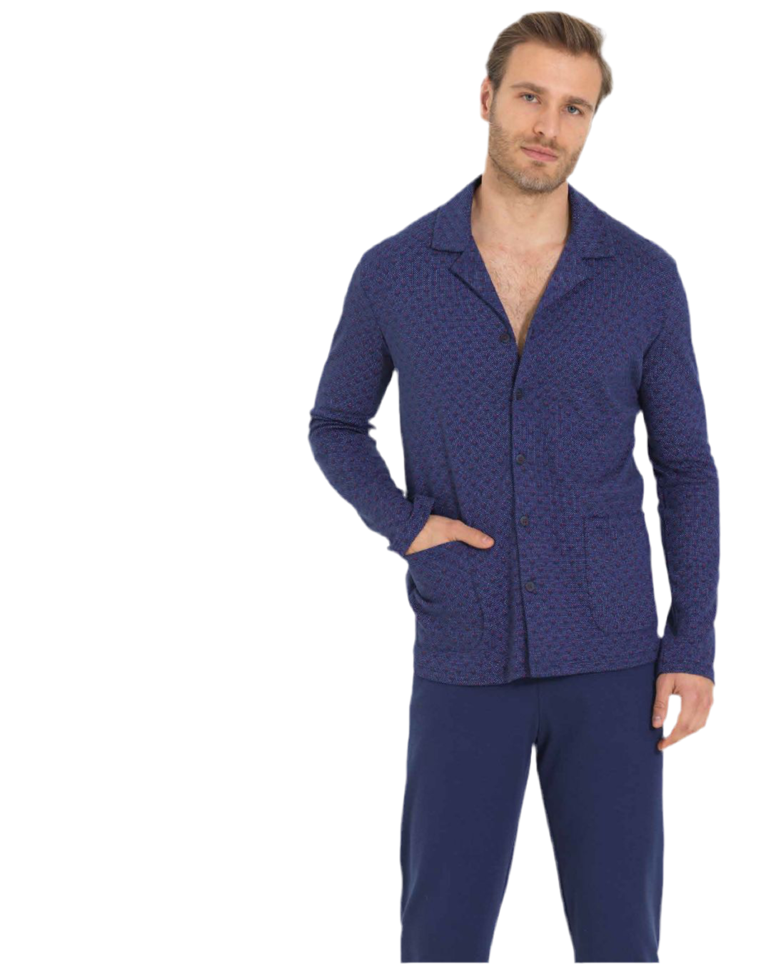 Italy classic button cotton pajama