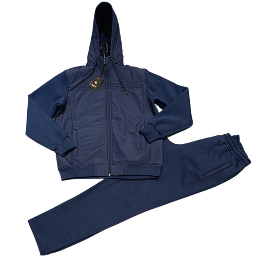 Winter Thick outdoor Tracksuit Men Removable Hat 0076