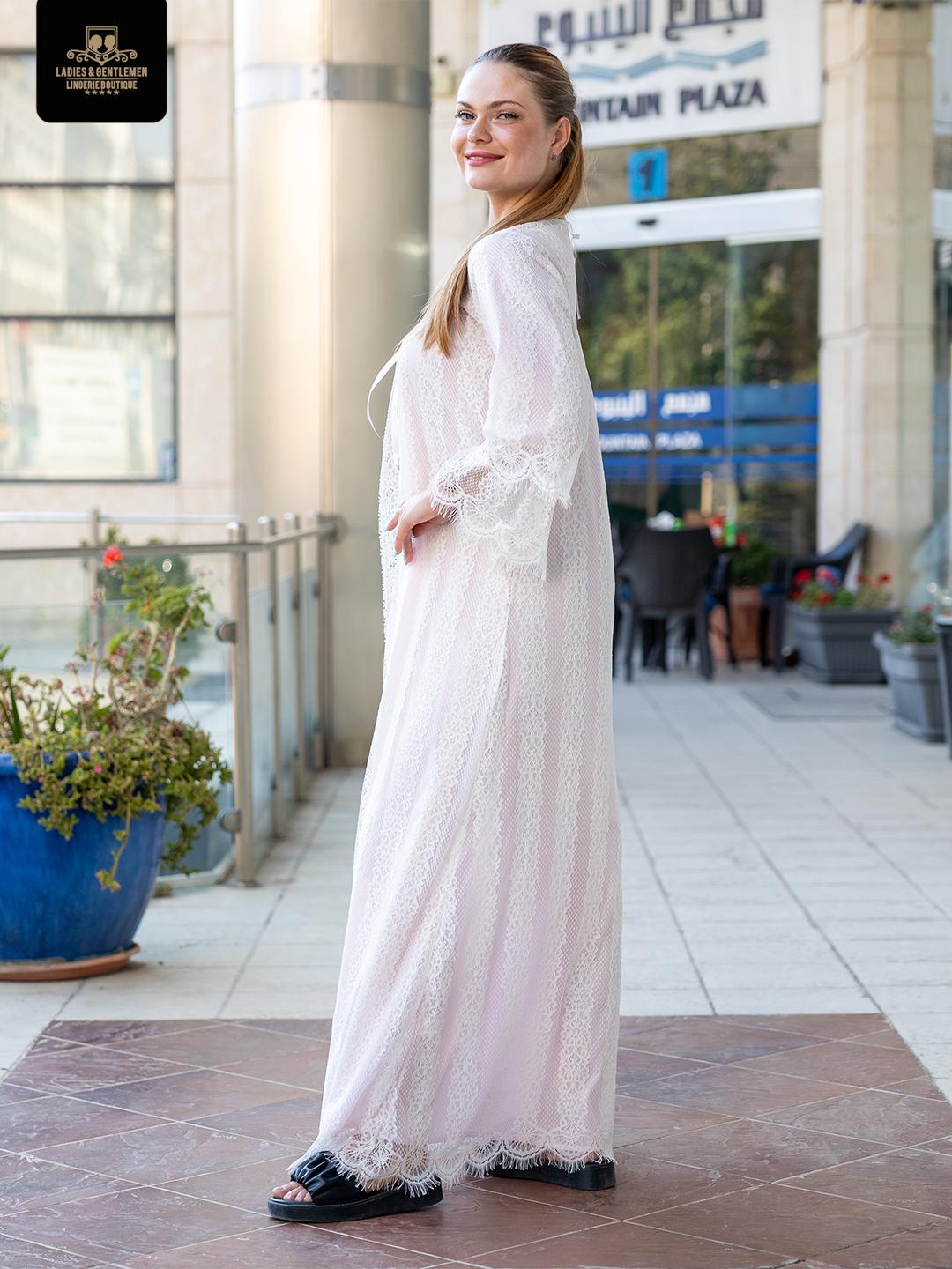 Maternity set one piece gown and robe cotton 2 color available by coco box Cb117