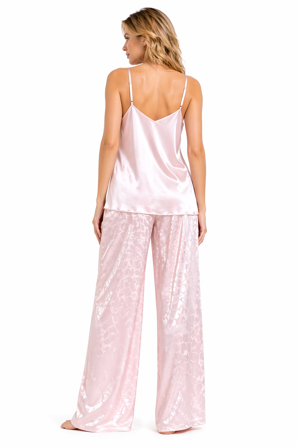Women Pajama silk satin pink XL available 188