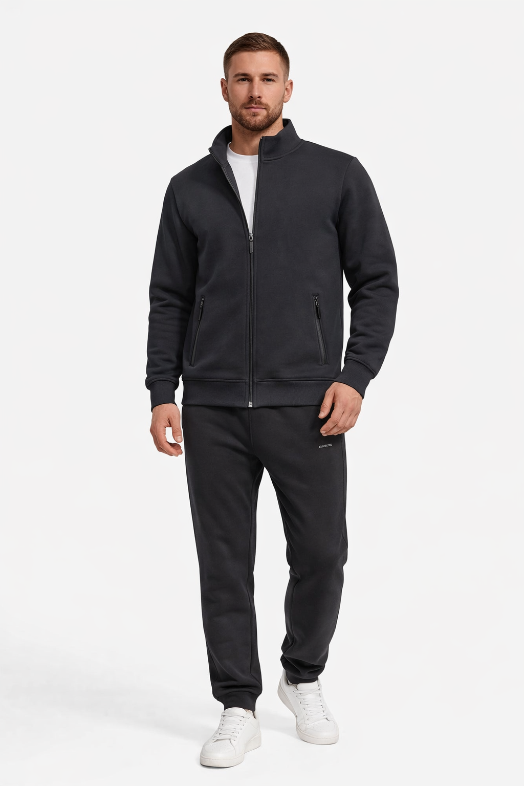 Winter Thick outdoor Tracksuit Men Black TK0169