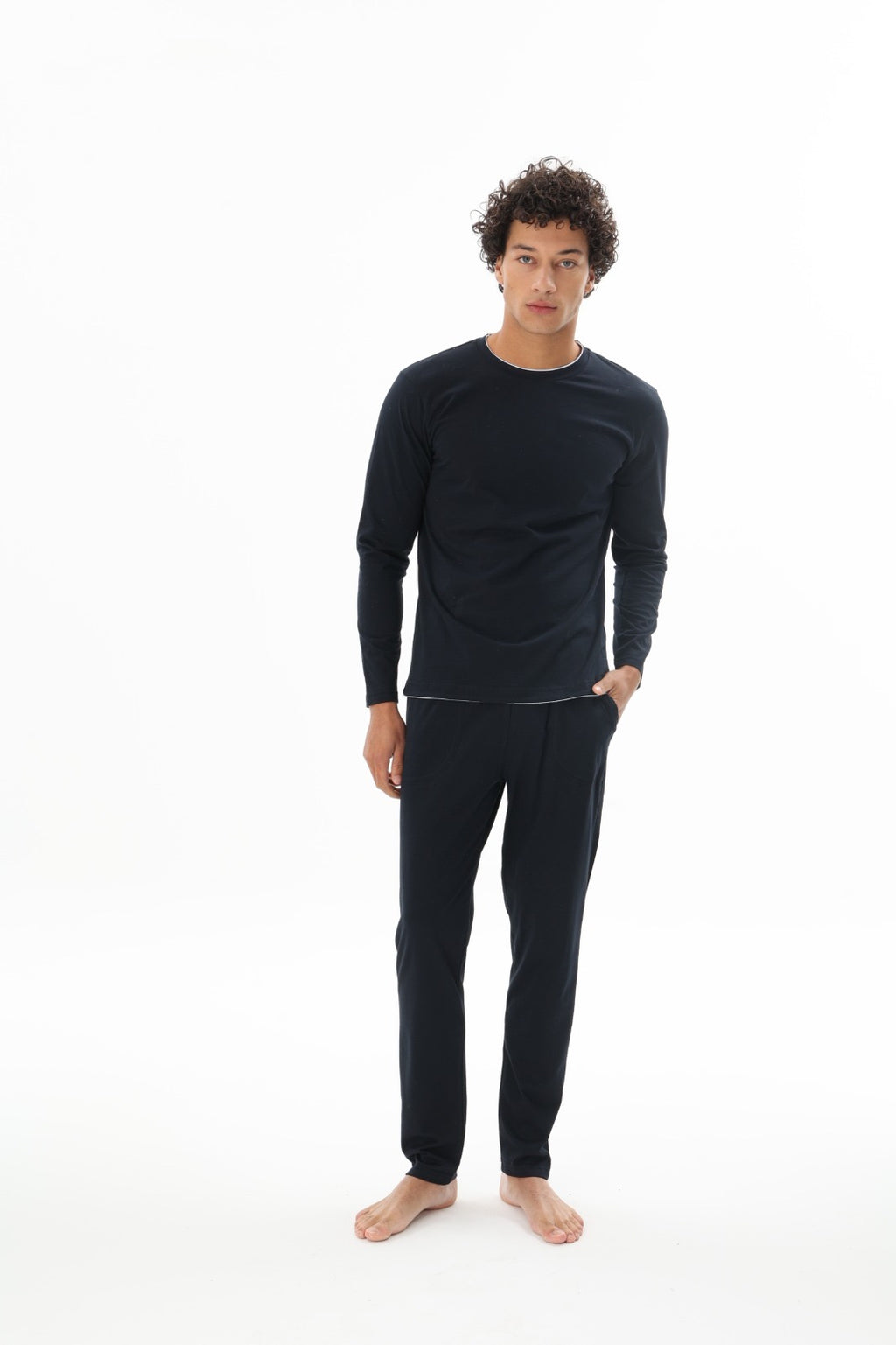 Pajama men Soft autumn made in Turkey - Dark Navy 100% cotton 9222