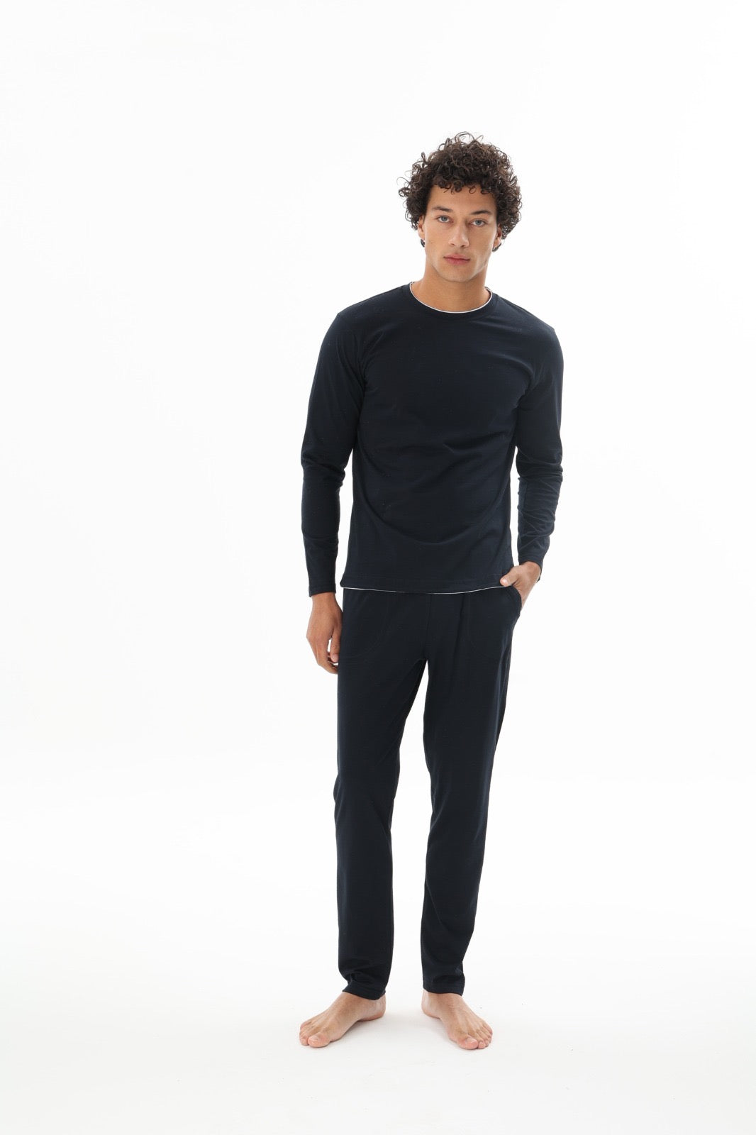 Pajama men Soft autumn made in Turkey - Dark Navy 100% cotton 9222
