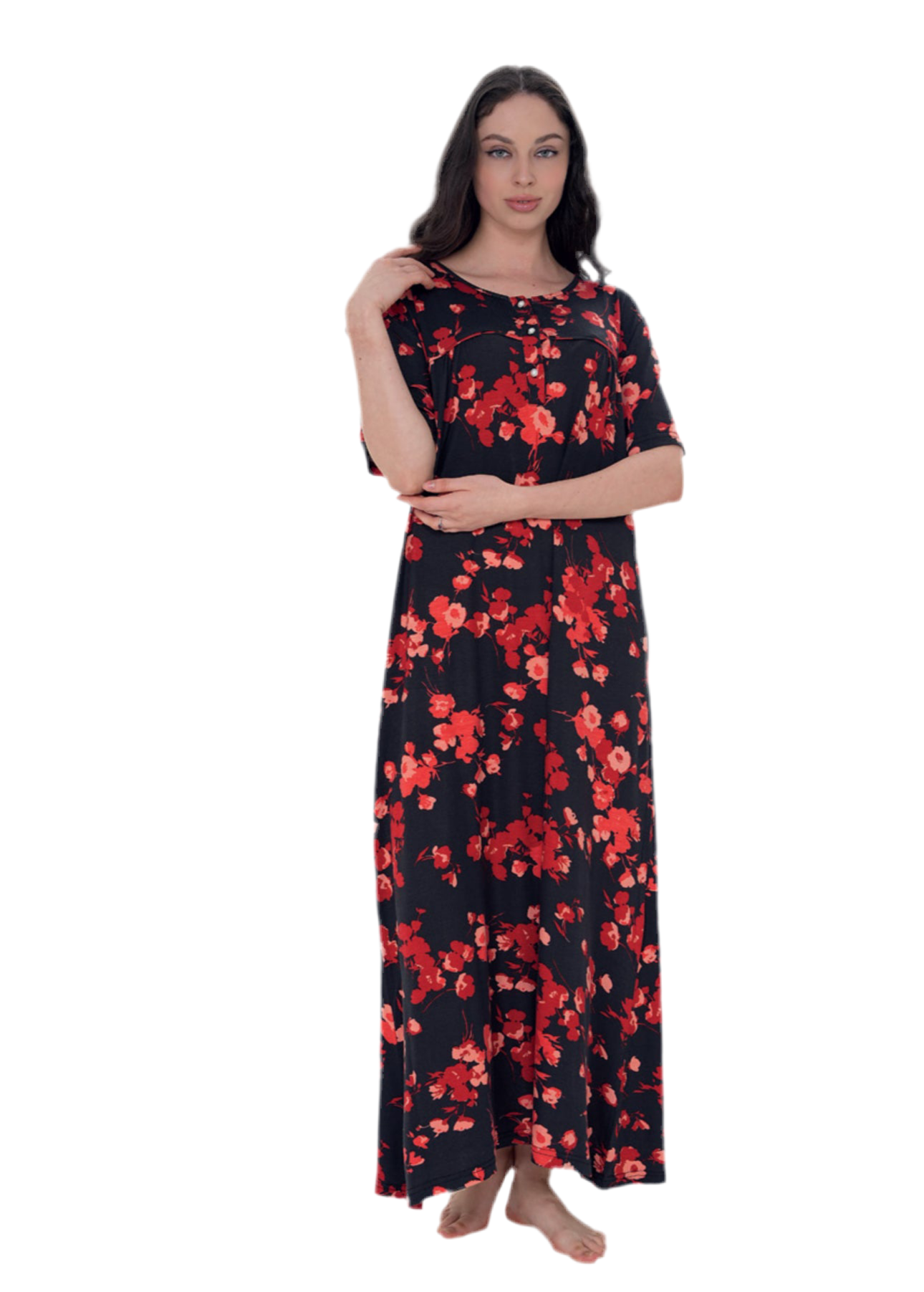 Big size night gown summer cotton 3102